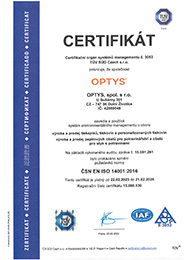 Certificate ISO 14001_2016 CZ
